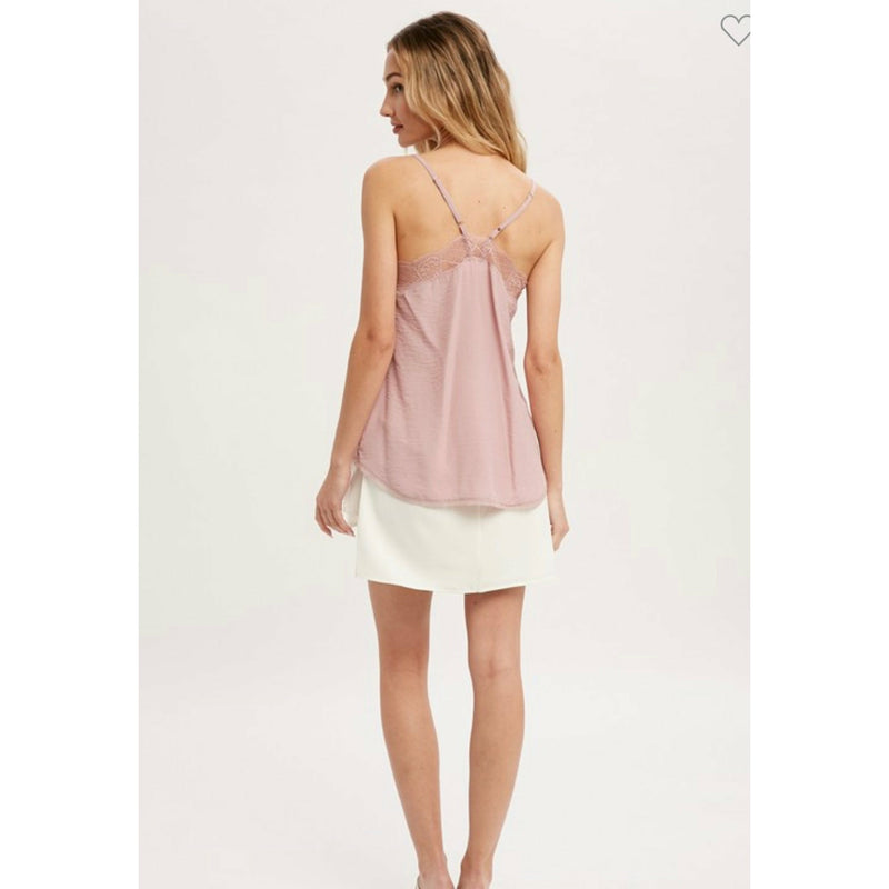 Florence Lace Tank-Dusty Pink